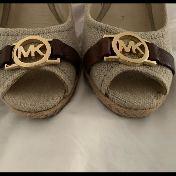 MICHAEL KORS LINEN espadrille wedges womens size 10 - Picture 5 of 15